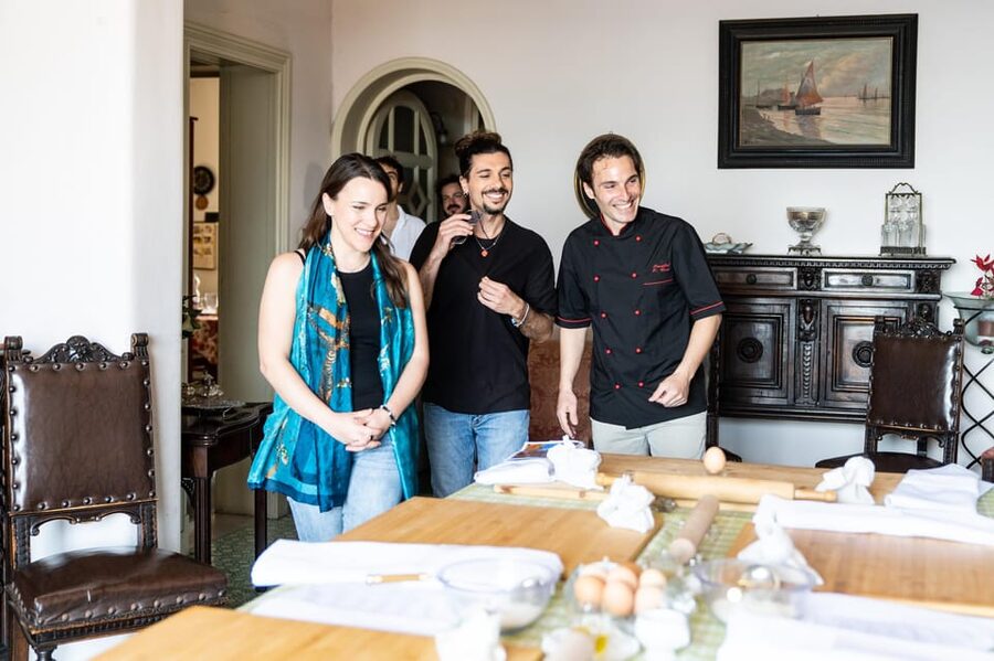 Catania: Cooking class set in a sea front historic villa - Dinner in the historic villa: eating what you made