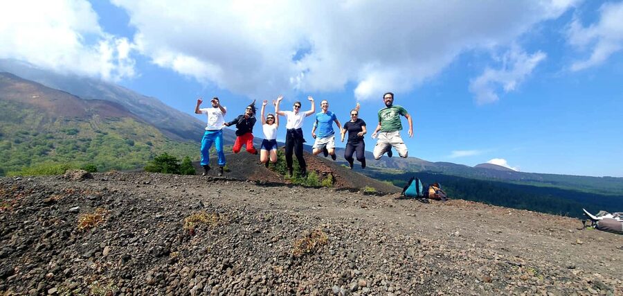 Etna excursion from Taormina and surroundings - The 2002 eruption trails: pines, birch trees, lava flows, side craters