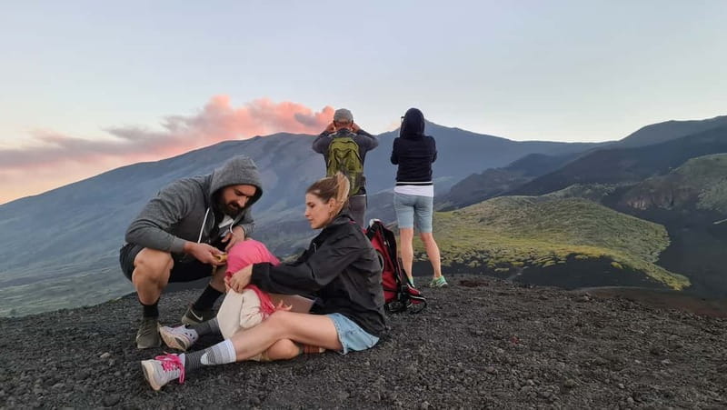Etna North 2900mt Sunset: Summit area & Craters of 2002 - Up to the 2002 eruption rift: seeing volcanic ground in motion