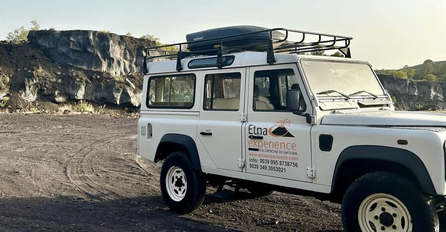 From Catania: 4x4 Mt Etna Jeep Tour - Monte Salto del Cane at 1,400 meters: crater terrain and nature signals