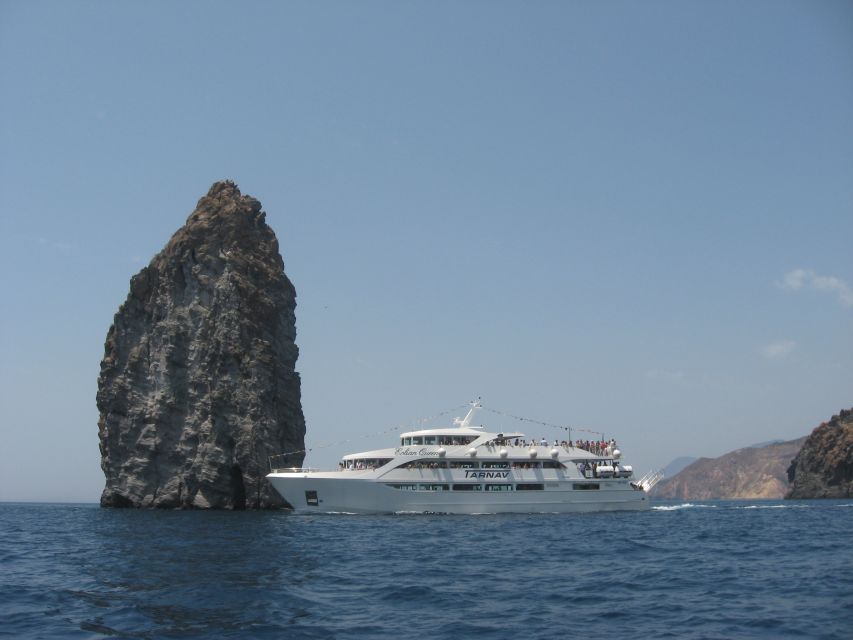 From Taormina: Lipari and Vulcano Mini Cruise Aeolian Tour - The sightseeing cruise on the way back: Faraglioni, Horse Cave, and Mermaid’s Rock