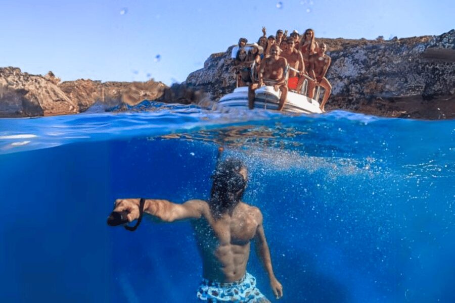 From Trapani: Favignana and Levanzo Egadi Island Day Cruise - Stop 1: Cala Azzurra on Favignana for Your First Big Swim