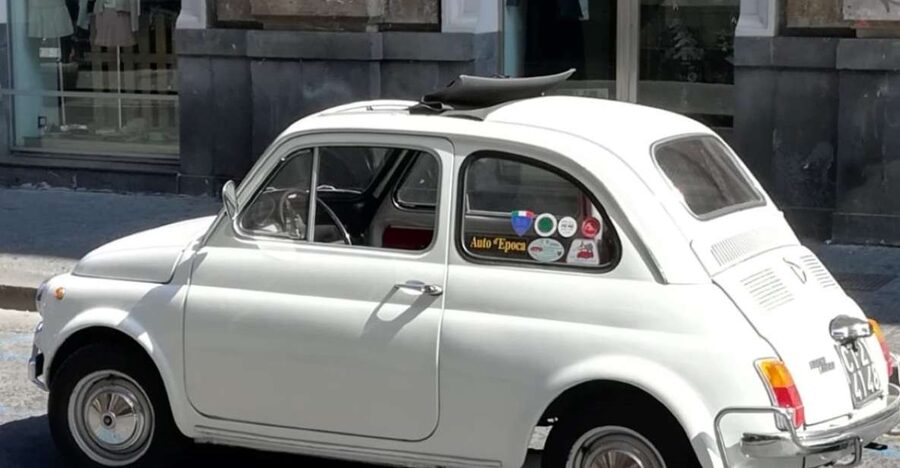 Giardini Naxos or Taormina: Godfather Tour in a Vintage Car - Taormina departure and the Isola Bella photo stop