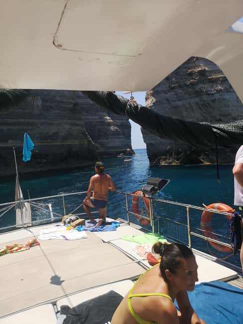 Lampedusa: Yacht excursion, swimming stops and typical lunch - East coast pacing: Mare Morto, Cala Creta, and snorkeling through Grotta del Bue Marino