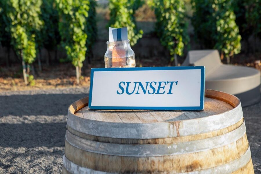 LIPARI WINERY - SUNSET WINE TASTING - The tasting on the terrace: four wines plus extra glasses