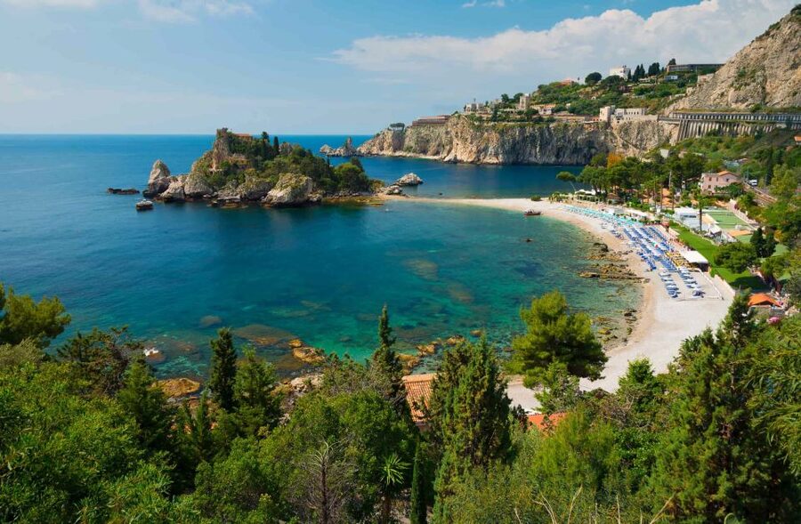 Palermo/Cefalù: Mount Etna and Taormina Day Trip - Castelmola and the bay views of Giardini Naxos, with Etna framed behind you