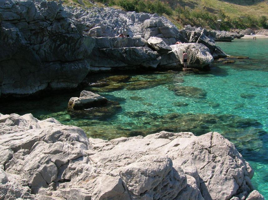 Palermo: Mondello Beach and Caves Boat Tour - First swim and snorkeling: Vergine Maria Beach and the coast’s clear water