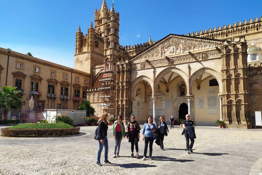 Palermo: Walking Tour of Historic Markets and Monuments - Entering Palermo Cathedral, and why its bell towers are the clue
